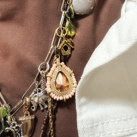 Eclectic vintage layered multi charms necklace - Picture 4 of 7